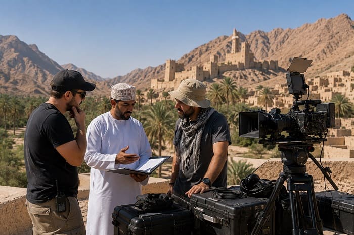 Fixer en Oman avec une équipe de tournage audiovisuel